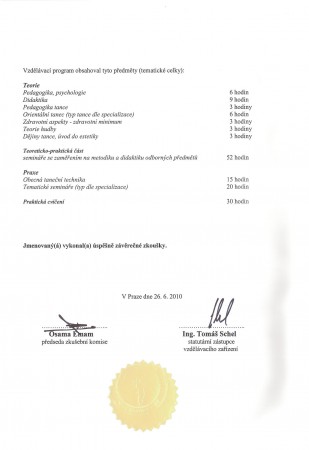 Osvědčení - LEKTOR ORIENTÁLNÍHO TANCE - str. 2 :-)